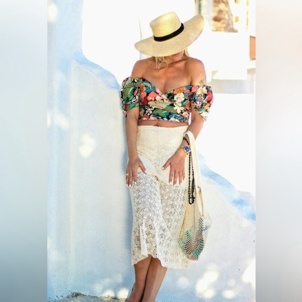 ZARA ECRU GUIPURE LACE
LAYERED A-LINE LONG SKIRT bloggers favourite - Picture 2 of 13